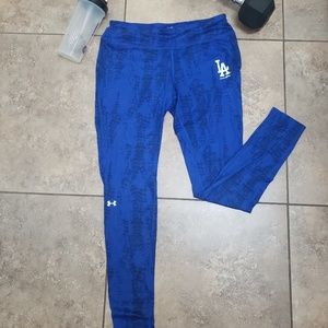 Under Armour LA Dodgers Blue Leggings Size L